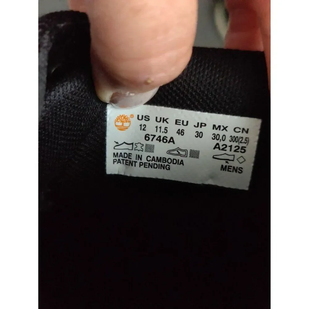 Timberland chukka boots sneakers Men's Size 12 Black canvas leather Groveton